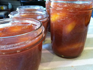 Peach Rhubarb Pie Preserve – Just enough time before work!