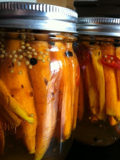 Canning Carrots and lovely Green Tomatoes!