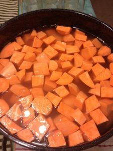 Cut the Sweet Potatoes into cubes