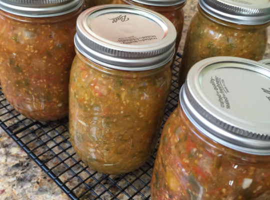 Have chips, need salsa! Two Tomato Salsa on the stove!