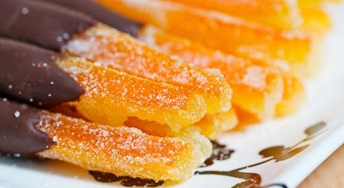 Candied Orange Peel Dipped in Chocolate