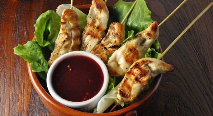 Chicken Satay with Cranberry dip