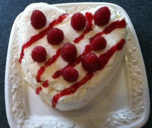 Coeur a la Creme with Raspberry Sauce