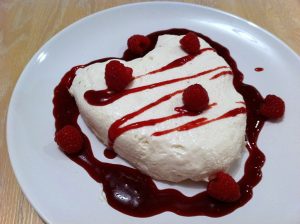 Coeur a la Creme with Raspberry Sauce