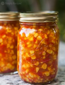 Corn relish with peppers and onion