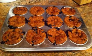 Fig Muffins with 0,5 cup fresh blueberries!