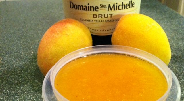 Peach champagne jam