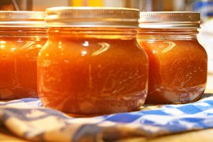 Peach champagne jam