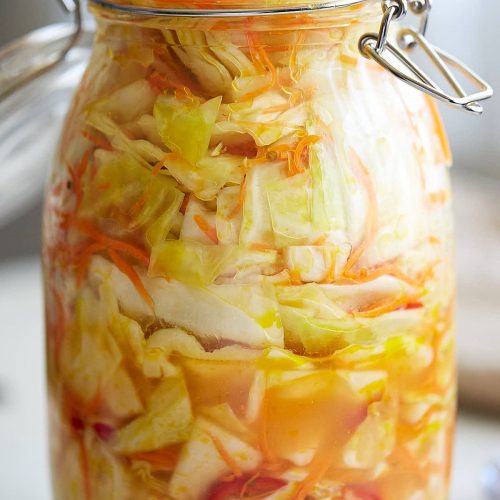Pickled Cabbage Slaw Southern Comfort homemade canning recipes