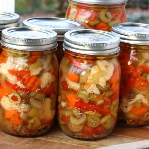 Pickled cauliflower and carrots