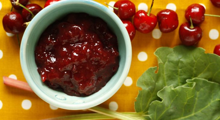 Rhubarb Cherry Vanilla Jam