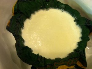 Ricotta Draining in colander