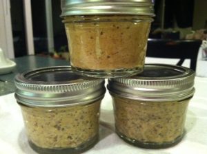 (Top) Honey Mustard (Left) Beer Thyme Mustard (Right) Wine Tarragon Mustard