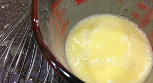 Whisk in 0,3 cup orange juice