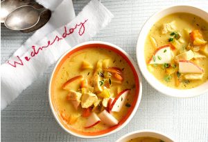 Chicken and apple curry thick soup