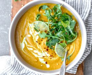 Curried potato and cauliflower soup