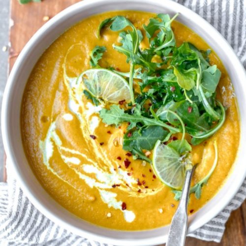 Curried potato and cauliflower soup