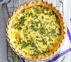 Healthy herb quiche