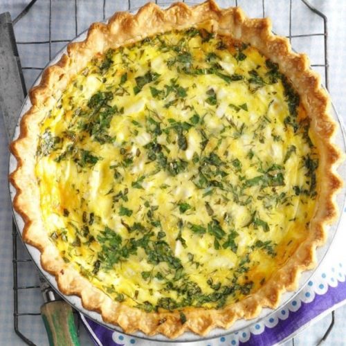 Healthy herb quiche