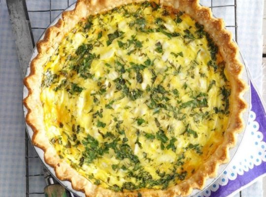 Healthy herb quiche