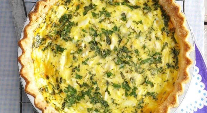 Healthy herb quiche