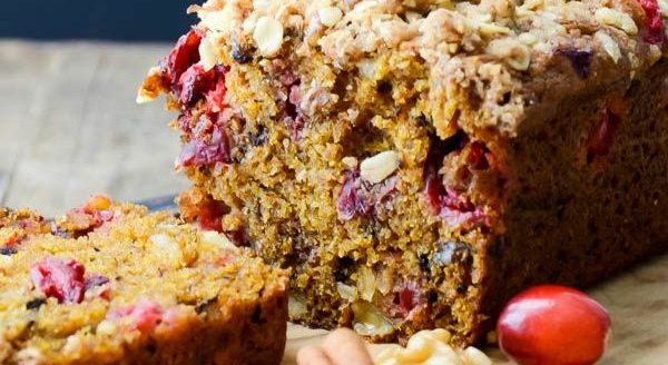 Pumpkin cranberry bread