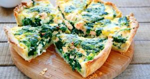 Sassy salmon quiche