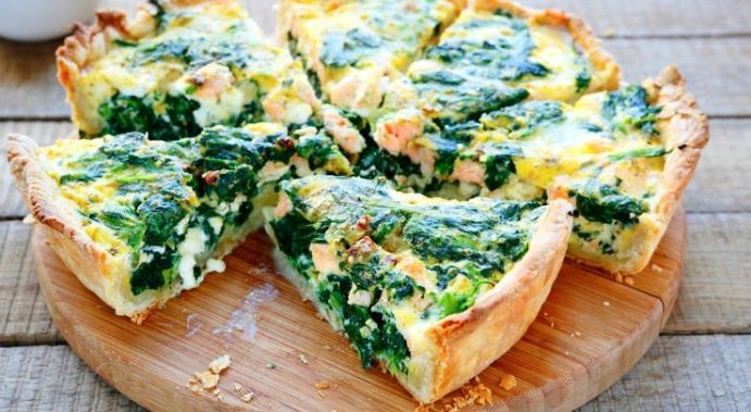 Sassy salmon quiche