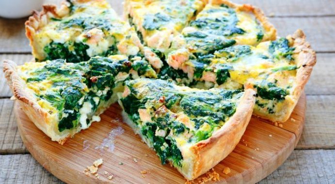 Sassy salmon quiche