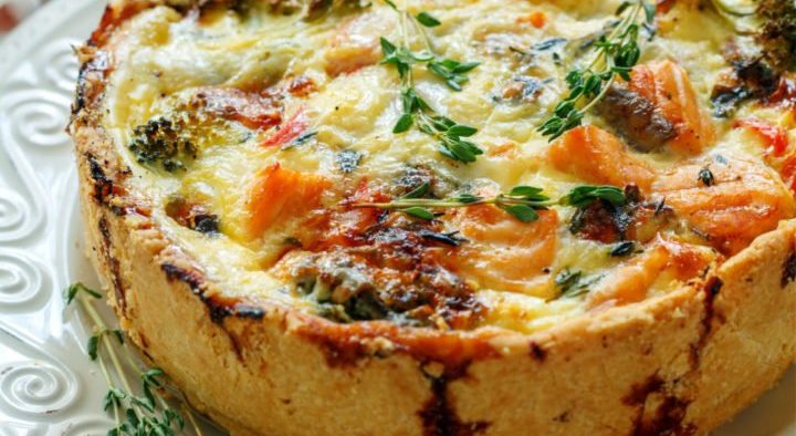 Sassy salmon quiche