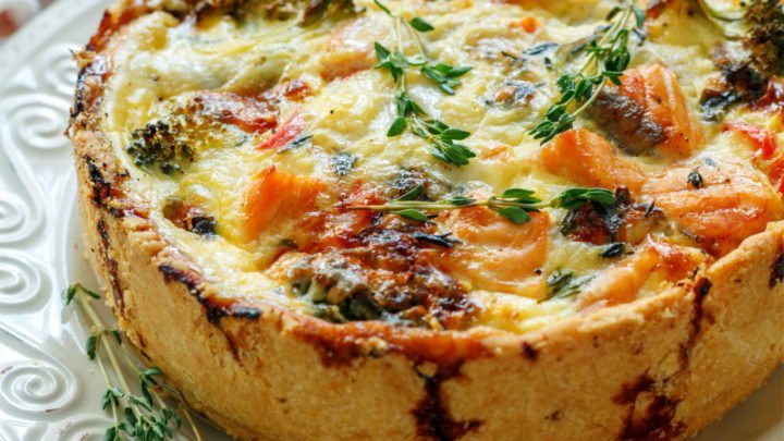 Sassy salmon quiche