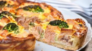 Sassy salmon quiche