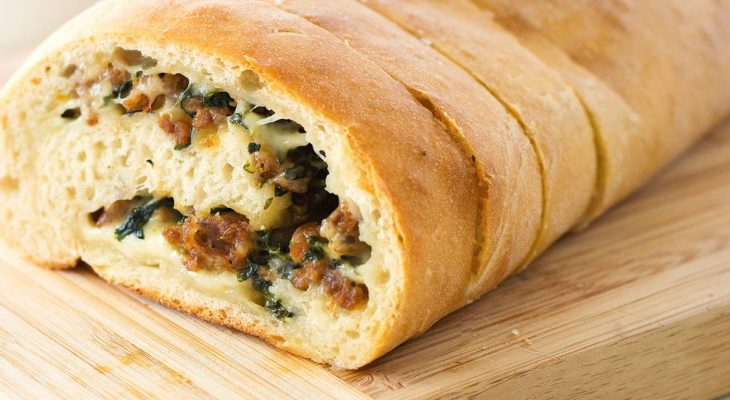 Bread Loaf Stuffed with Spinach