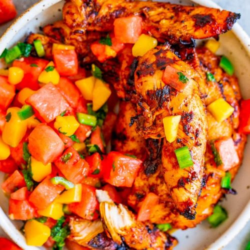 Chicken and watermelon salsa