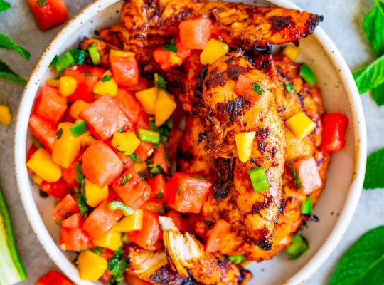 Chicken and watermelon salsa