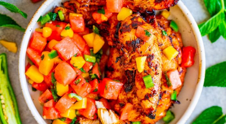 Chicken and watermelon salsa