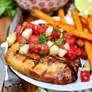 Chicken and watermelon salsa