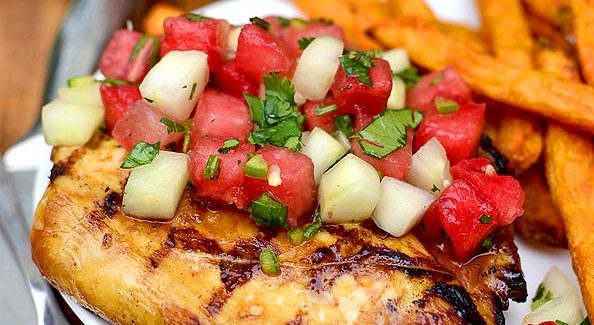 Chicken and watermelon salsa