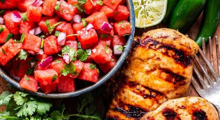 Chicken and watermelon salsa