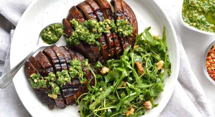 Grilled portabello mushrooms