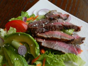 Grilled steak-asian style salad