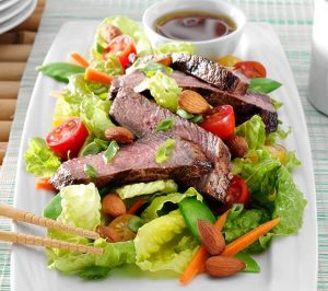 Grilled steak-asian style salad