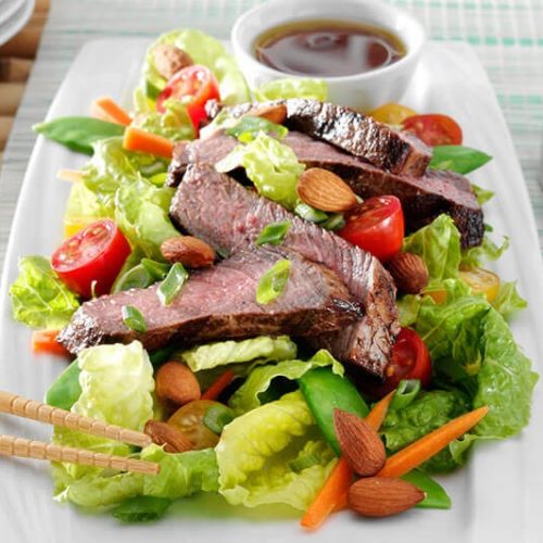 Grilled steak-asian style salad