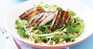 Lemon mint chicken on watercress