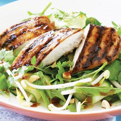 Lemon mint chicken on watercress