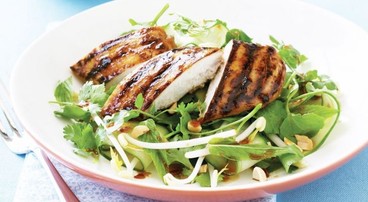 Lemon mint chicken on watercress