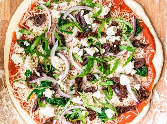 Mediterranean pizza topping