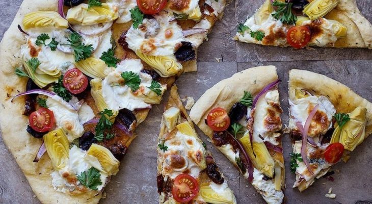 Mediterranean pizza topping