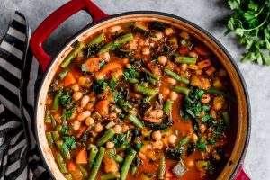 Minestrone soup with kale