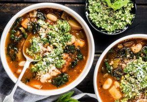 Minestrone soup with kale